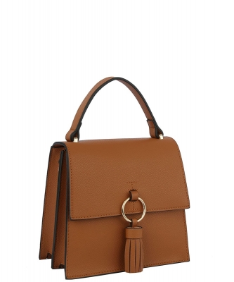 Fashion Ring Tassel Flap Crossbody LM-0227 BROWN